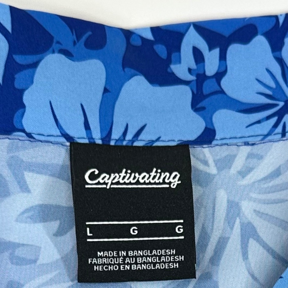 Captivating West Virginia Mountaineers Blue Floral Tropical Button Up Shirt L - Picture 3 of 10